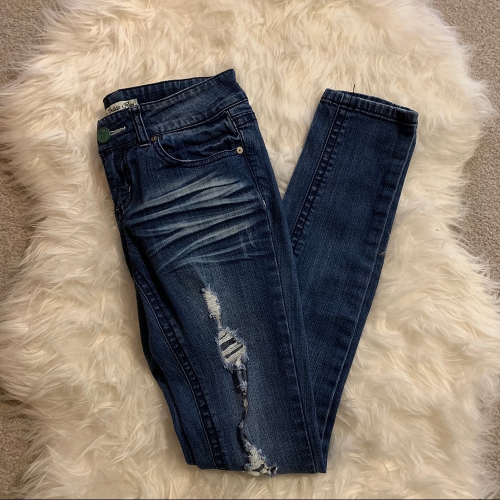 🌸 Indigo Rein Forever Ripped Skinny Jeans